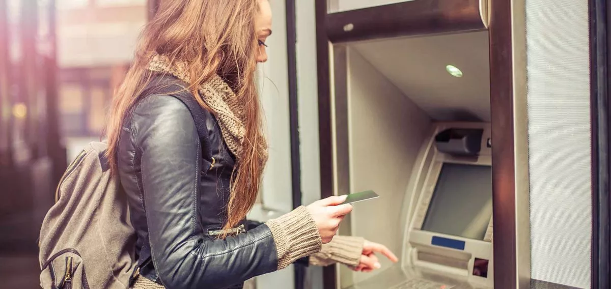 Woman at ATM