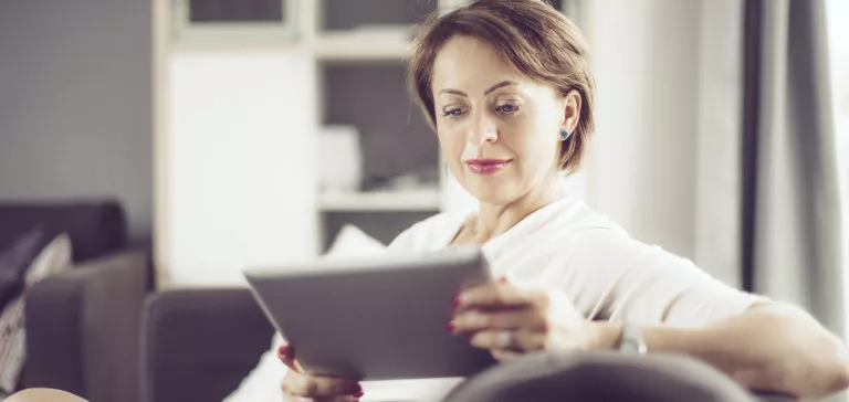 Woman using tablet