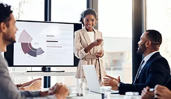 woman giving a presentation