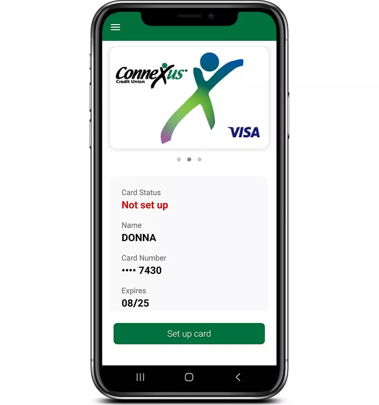 debit card tool on smartphone