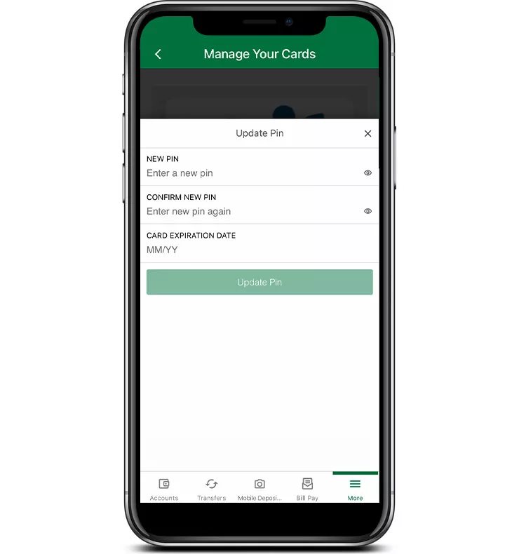 change pin feature on smartphone