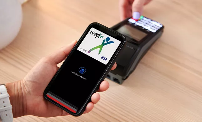 phone paying with mobile wallet