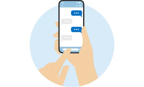 phone with sms text messages