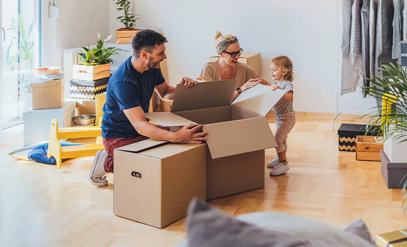 family moving into new house