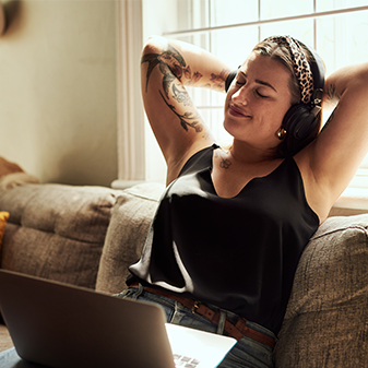 woman relaxing at home