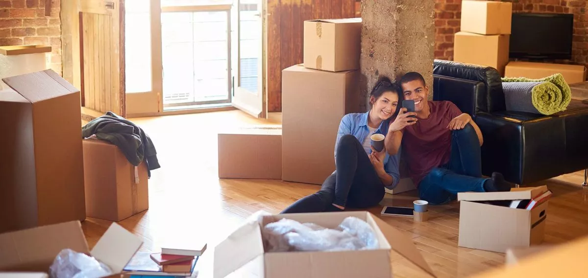 Couple in new home