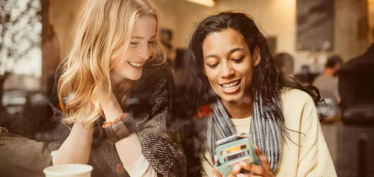 Two women at coffee shop